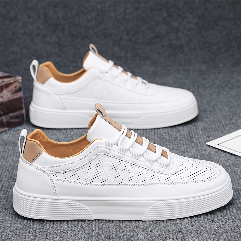 Men's Perforated Low-Top Skate Sneakers