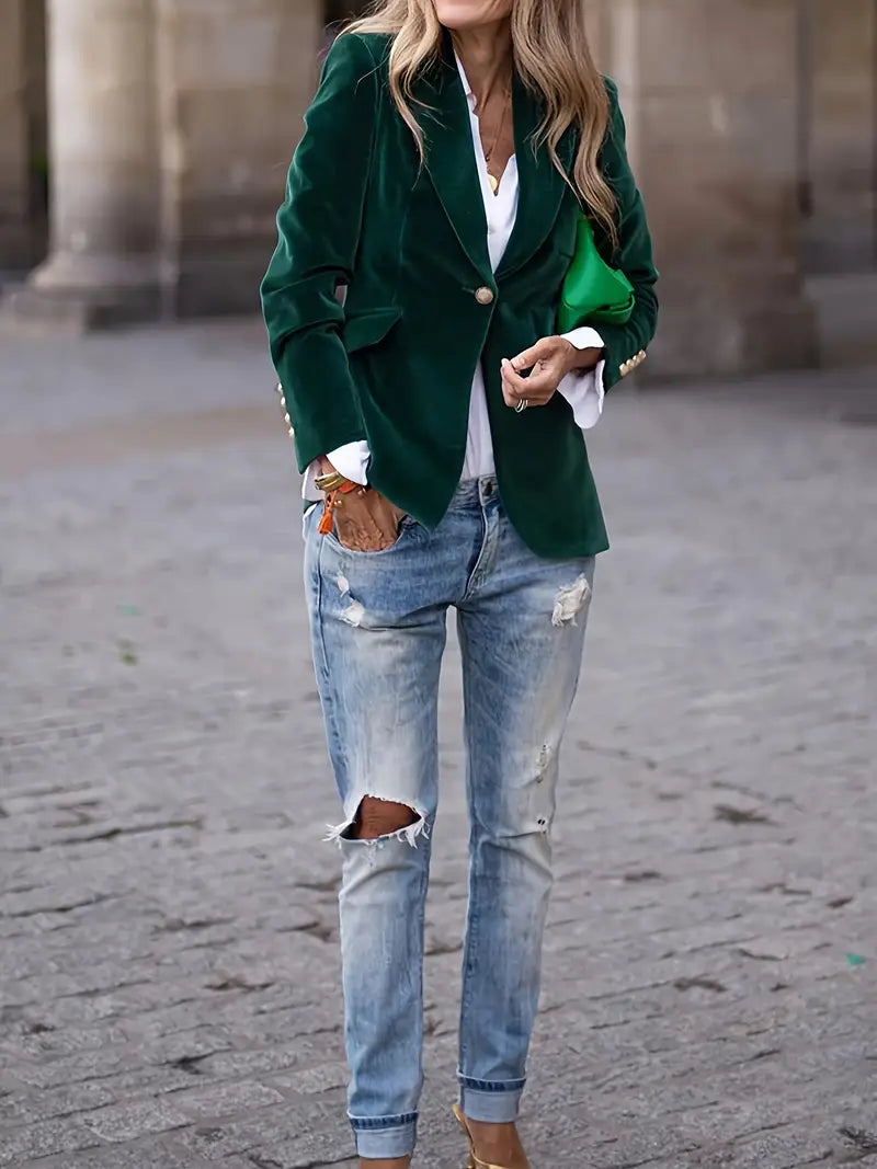 Women's Velvet Tailored Blazer