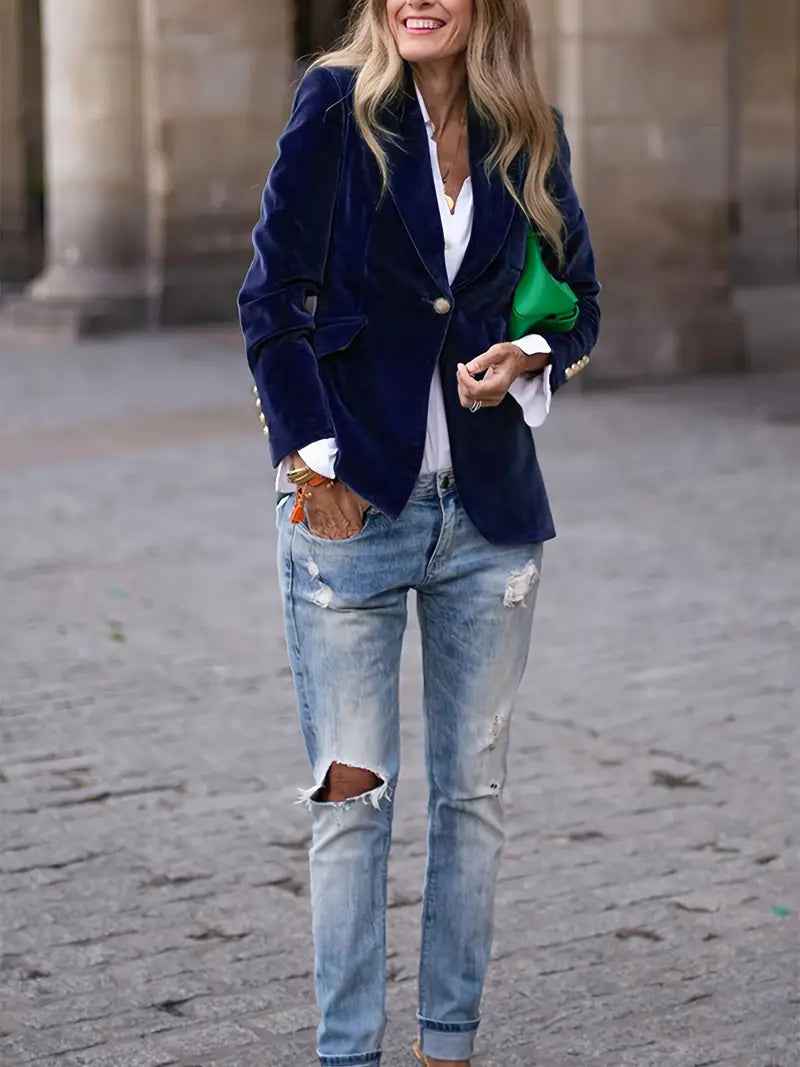 Women's Velvet Tailored Blazer