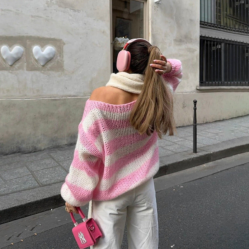 Women's Striped Knit Sweater