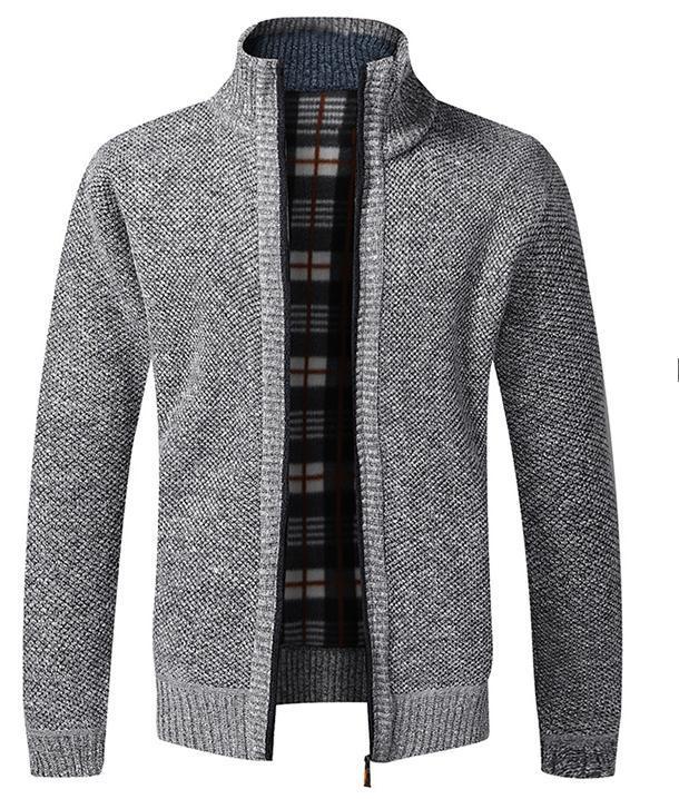 Men's Fleece-Lined Zip-Up Cardigan
