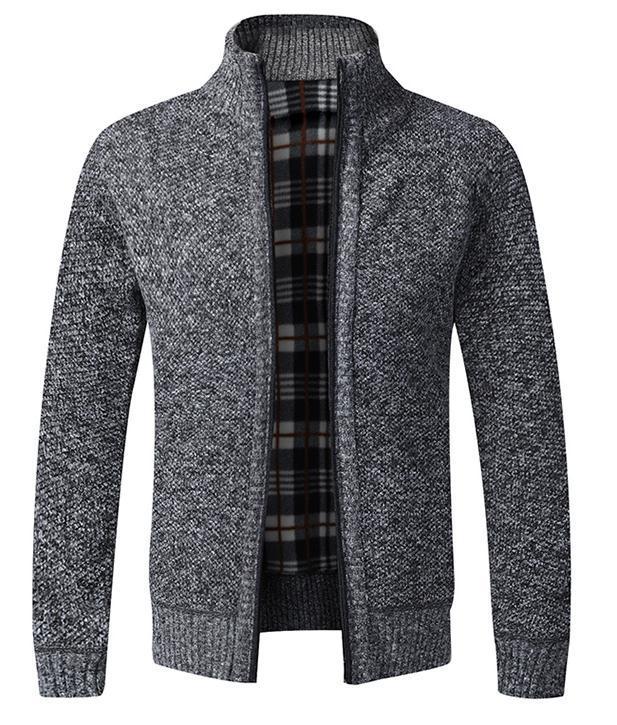 Men's Fleece-Lined Zip-Up Cardigan