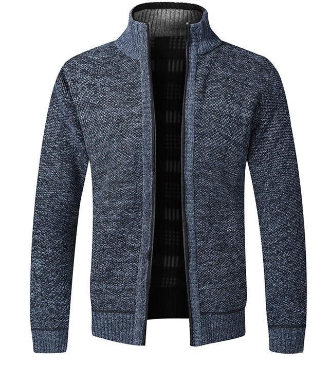 Men's Fleece-Lined Zip-Up Cardigan