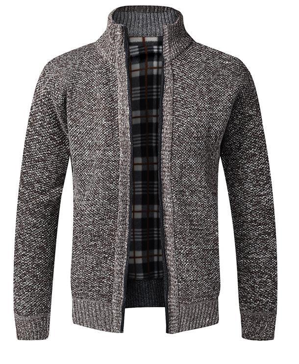 Men's Fleece-Lined Zip-Up Cardigan