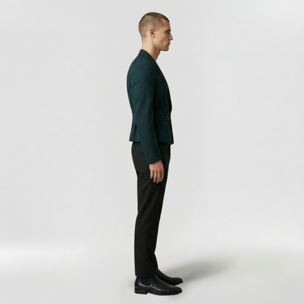 Men's Waist-Accent Cropped Blazer