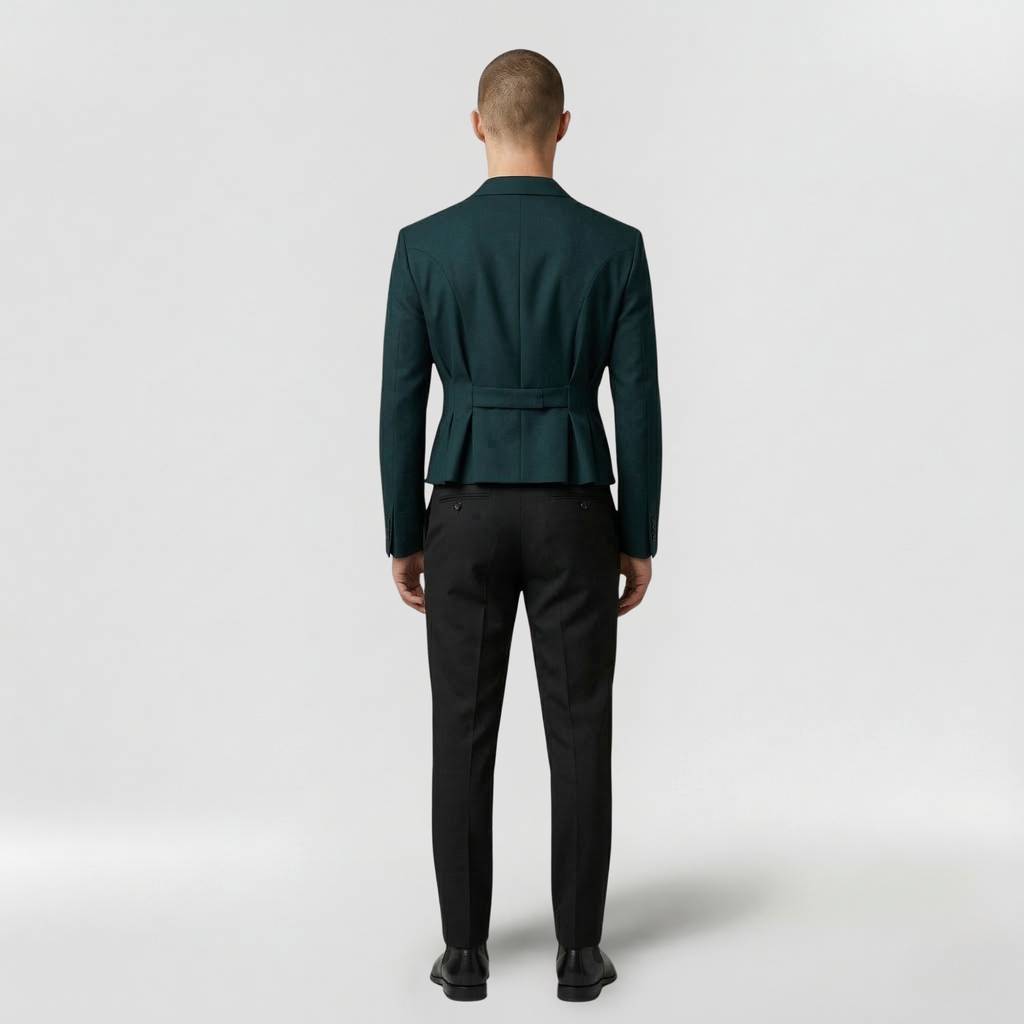 Men's Waist-Accent Cropped Blazer