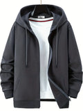 Men's Fleece Full-Zip Hoodie with Drawstring