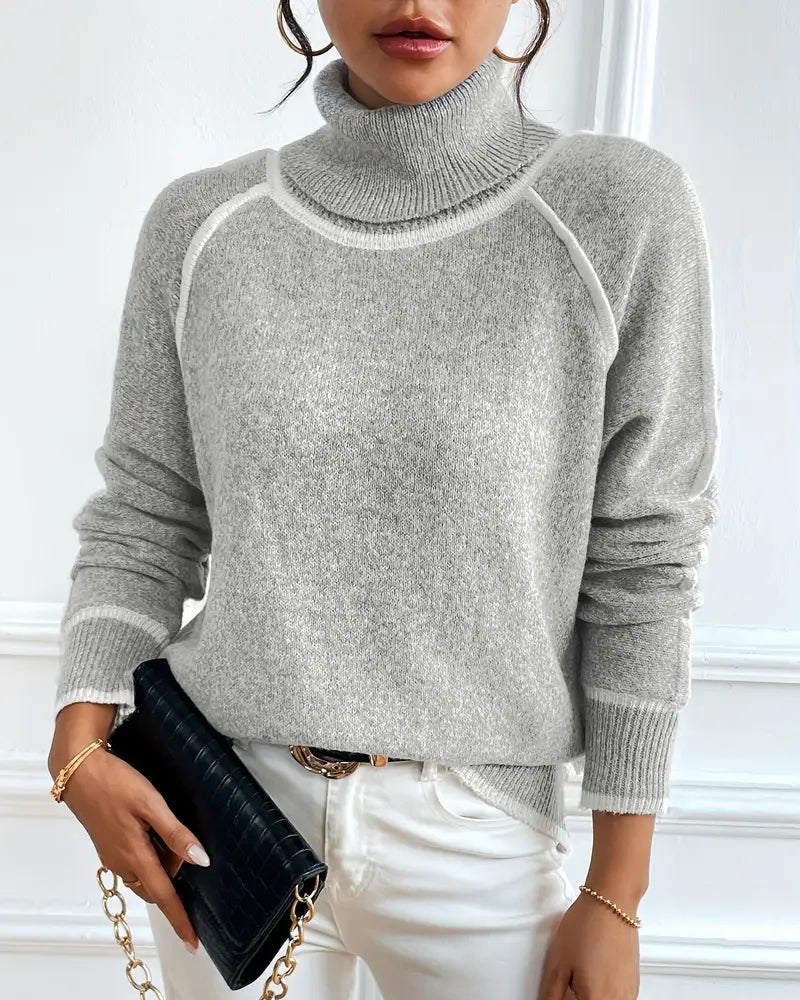 Women's Turtleneck Raglan Knit Sweater