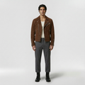 Men's Faux-Leather Moto Zip Jacket