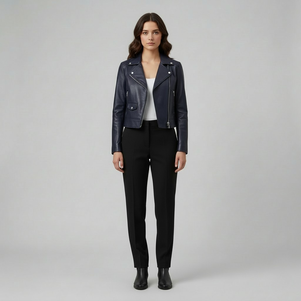 Women's Slim-Fit Faux-Leather Moto Jacket