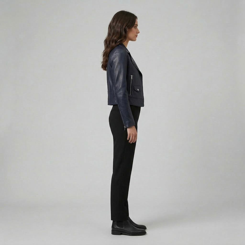 Women's Slim-Fit Faux-Leather Moto Jacket