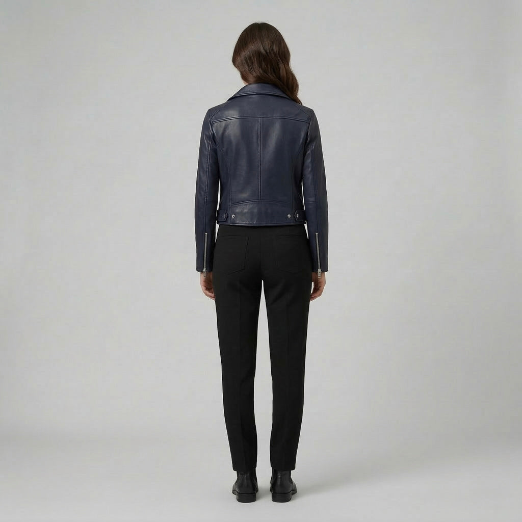 Women's Slim-Fit Faux-Leather Moto Jacket