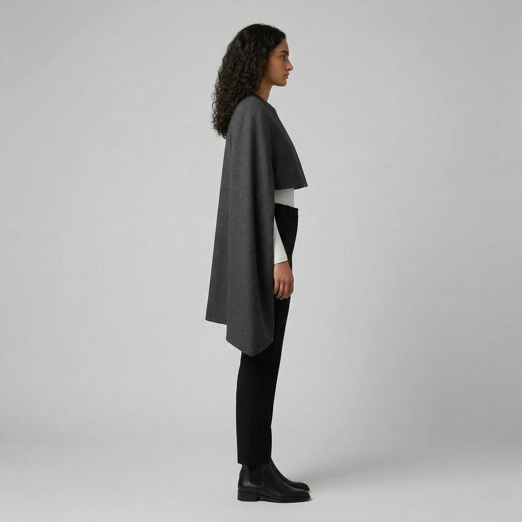 Women's Cropped Cape-Sleeve Jacket