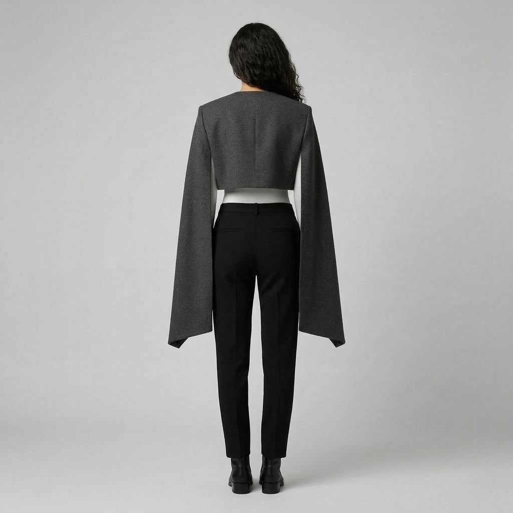 Women's Cropped Cape-Sleeve Jacket