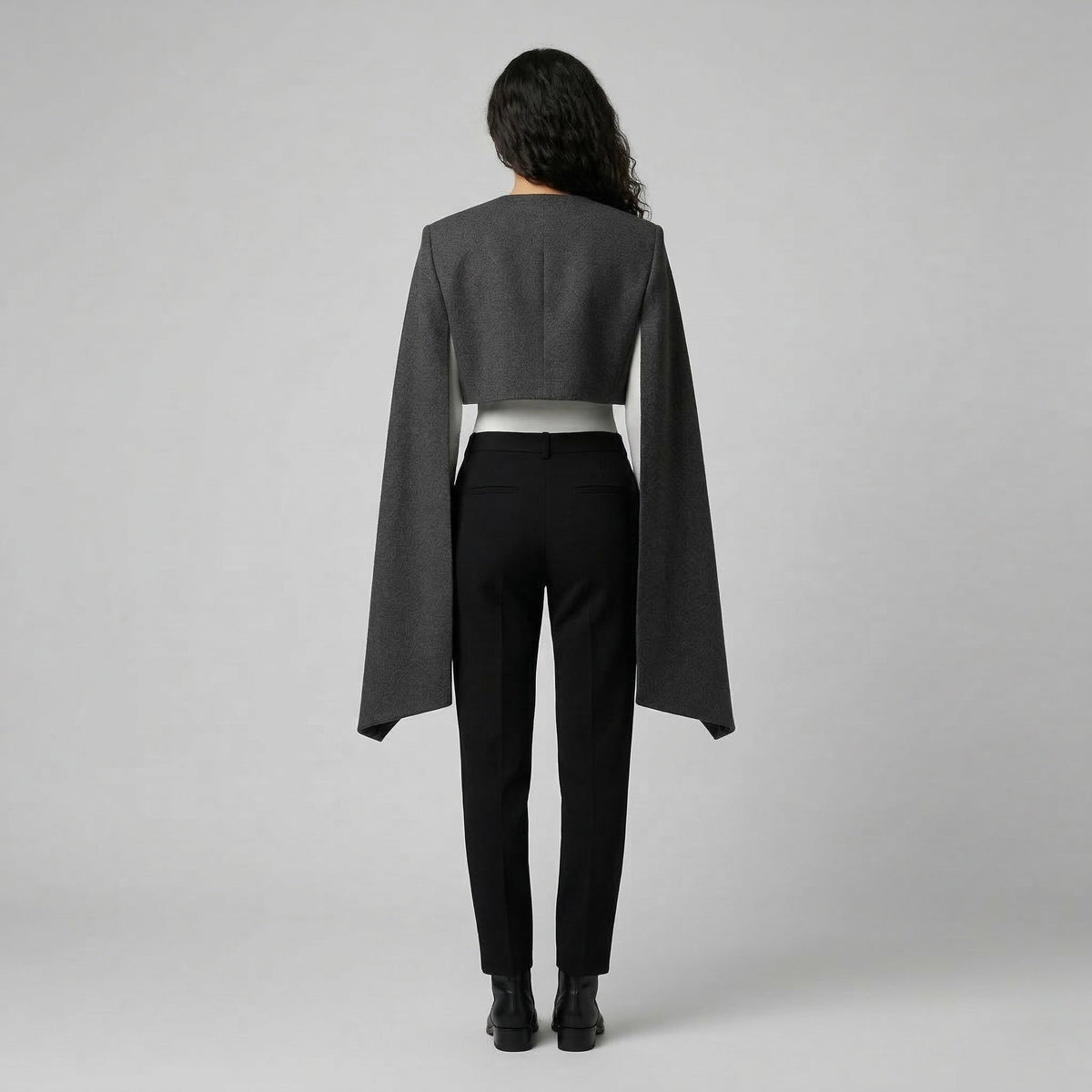 Women's Cropped Cape-Sleeve Jacket