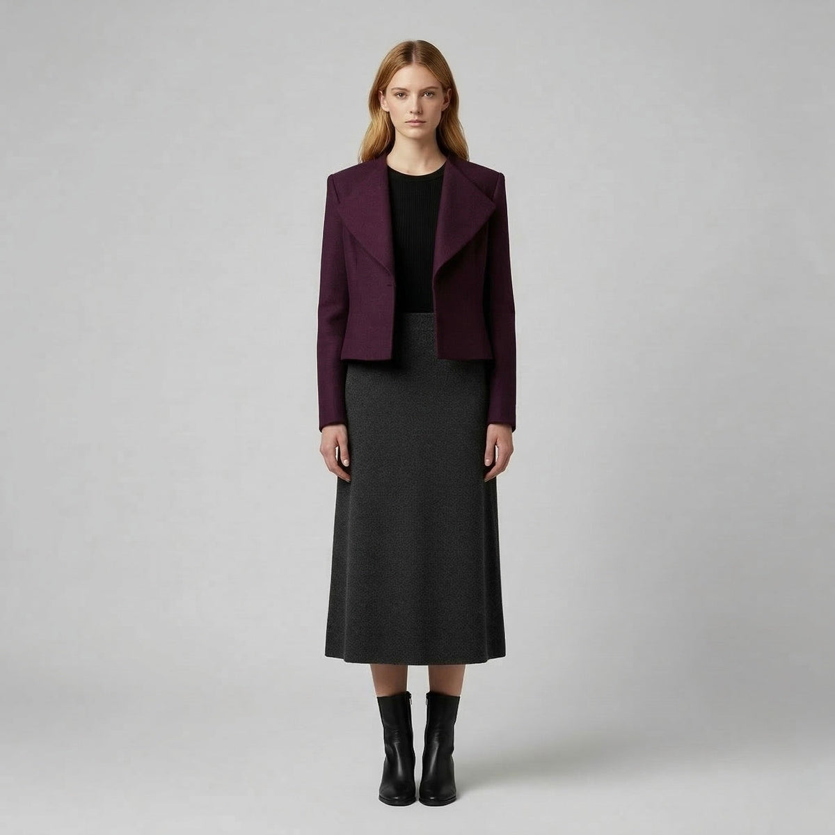 Women's Wide-Collar Cropped Jacket