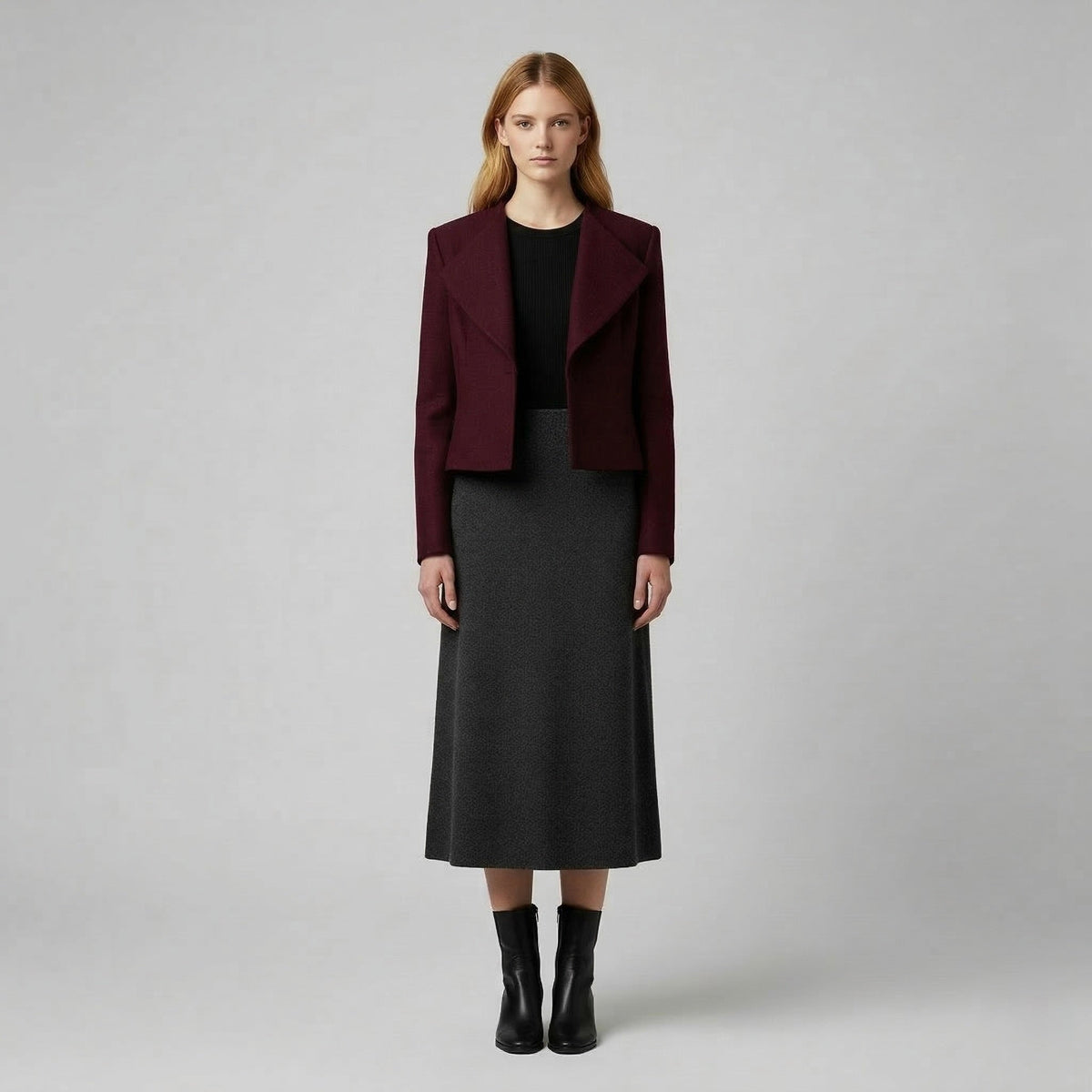 Women's Wide-Collar Cropped Jacket