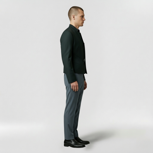 Men's Collarless Structured Blazer