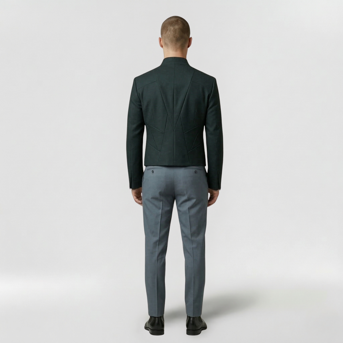 Men's Collarless Structured Blazer