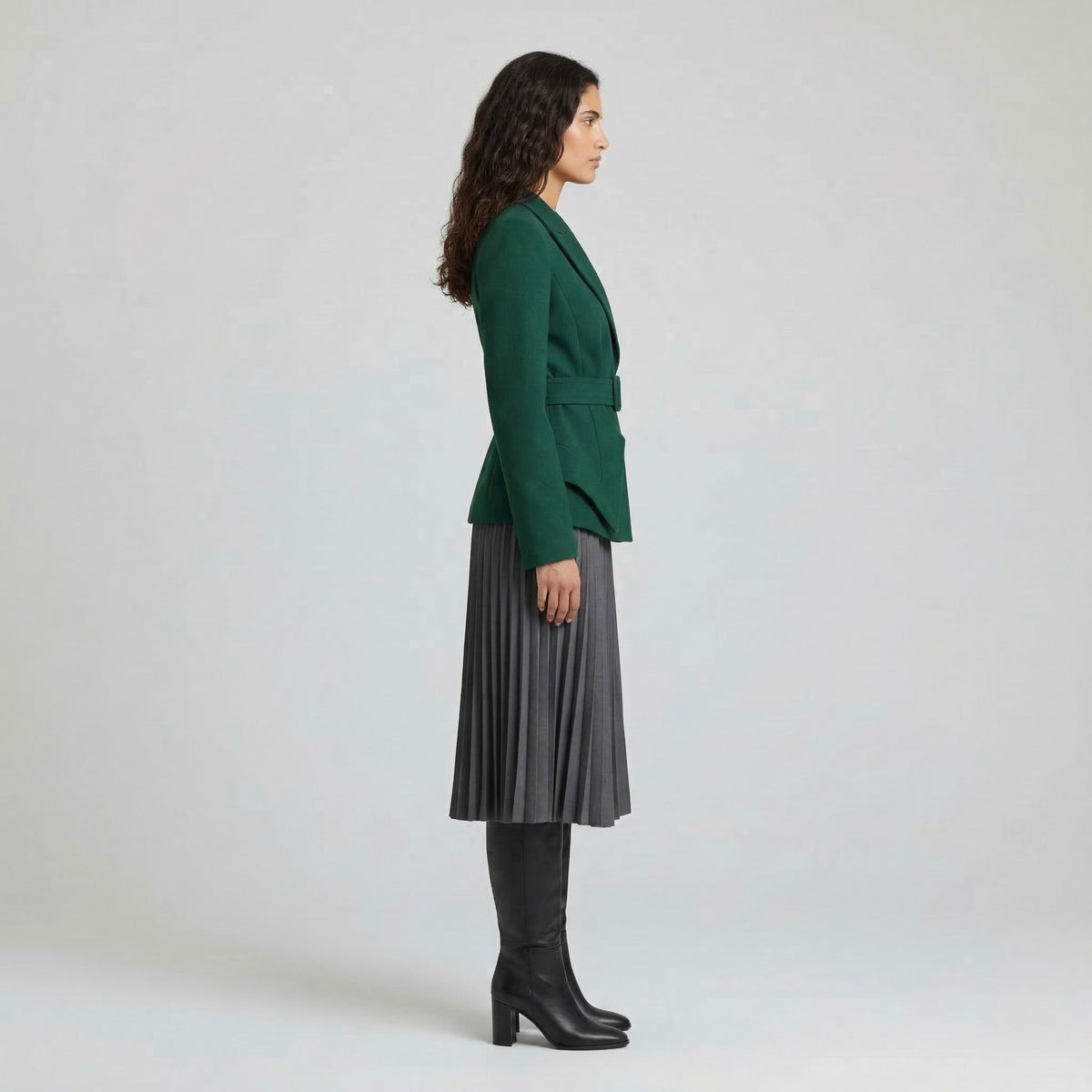 Women's Belted Peplum Blazer