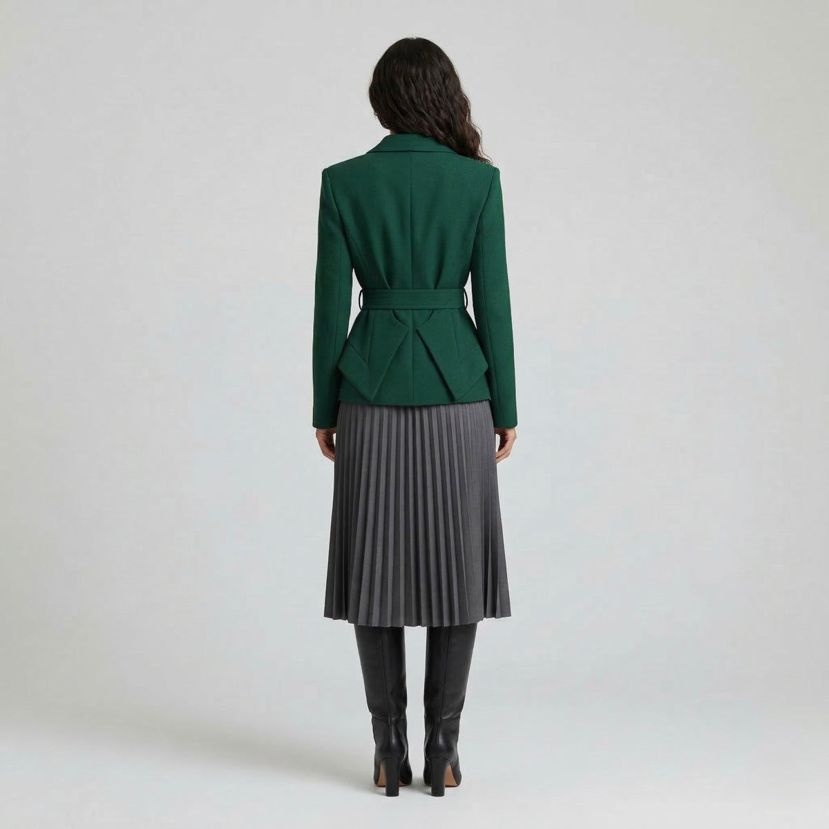 Women's Belted Peplum Blazer