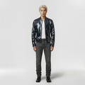 Men's Glossy Slim-Fit Zip Jacket