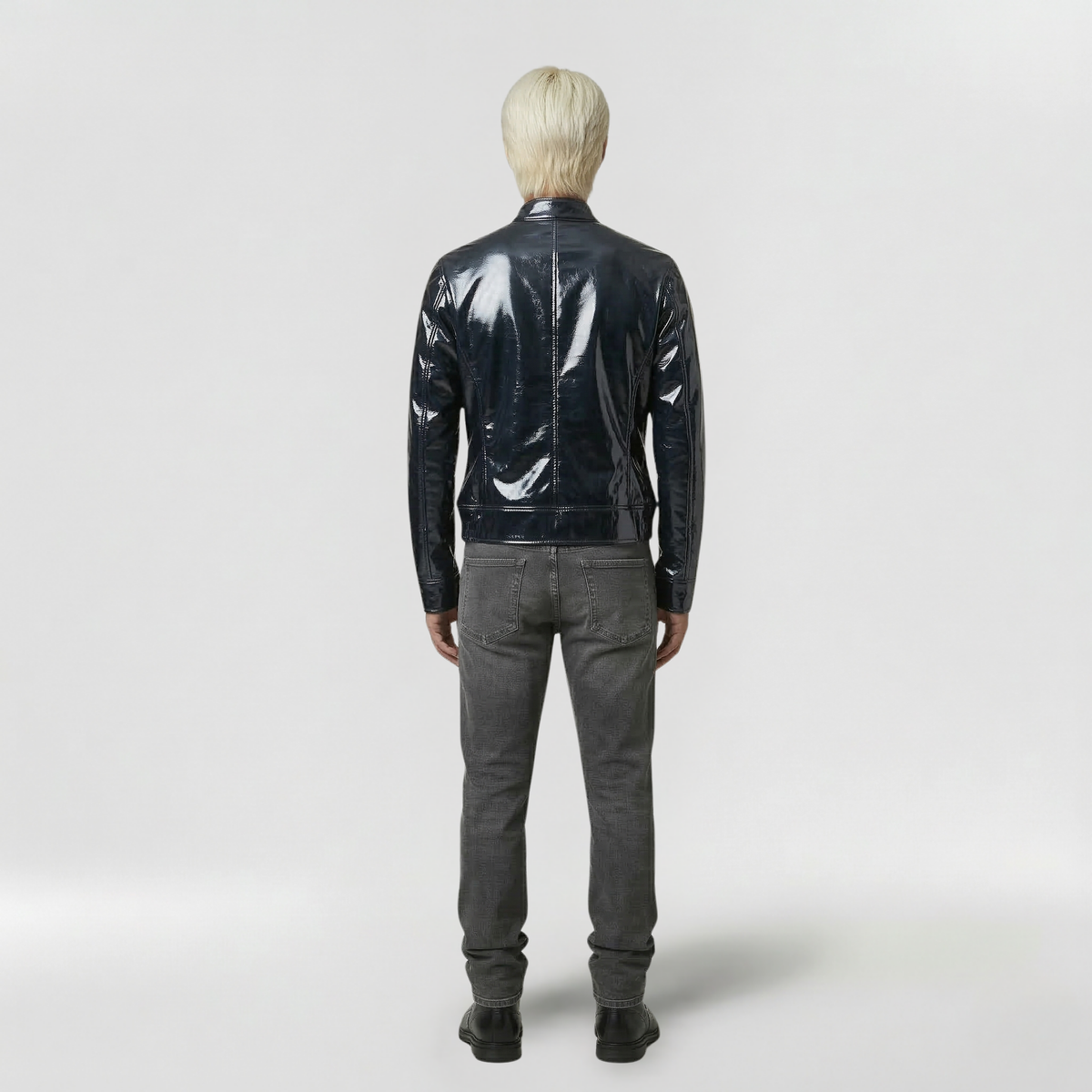 Men's Glossy Slim-Fit Zip Jacket