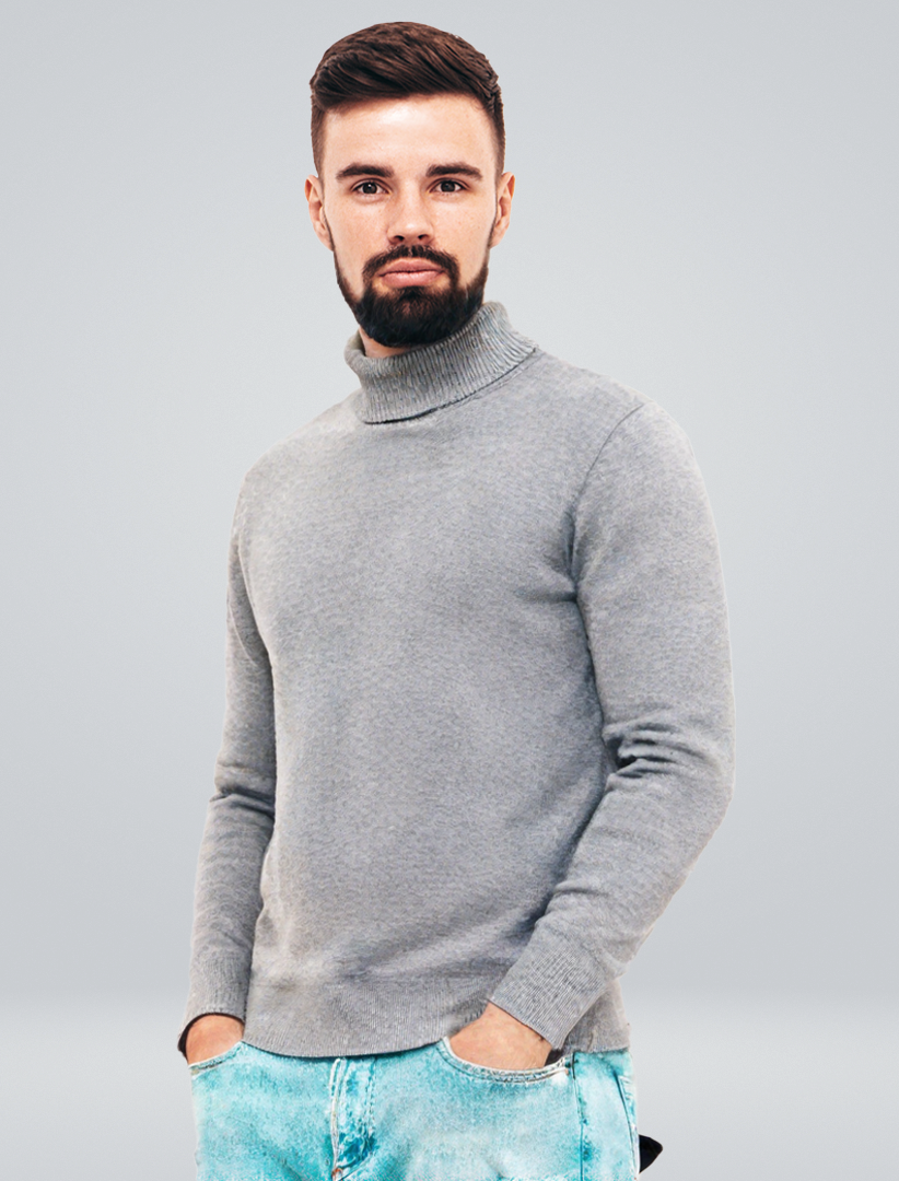 Men's Fine Knit Turtleneck Sweater