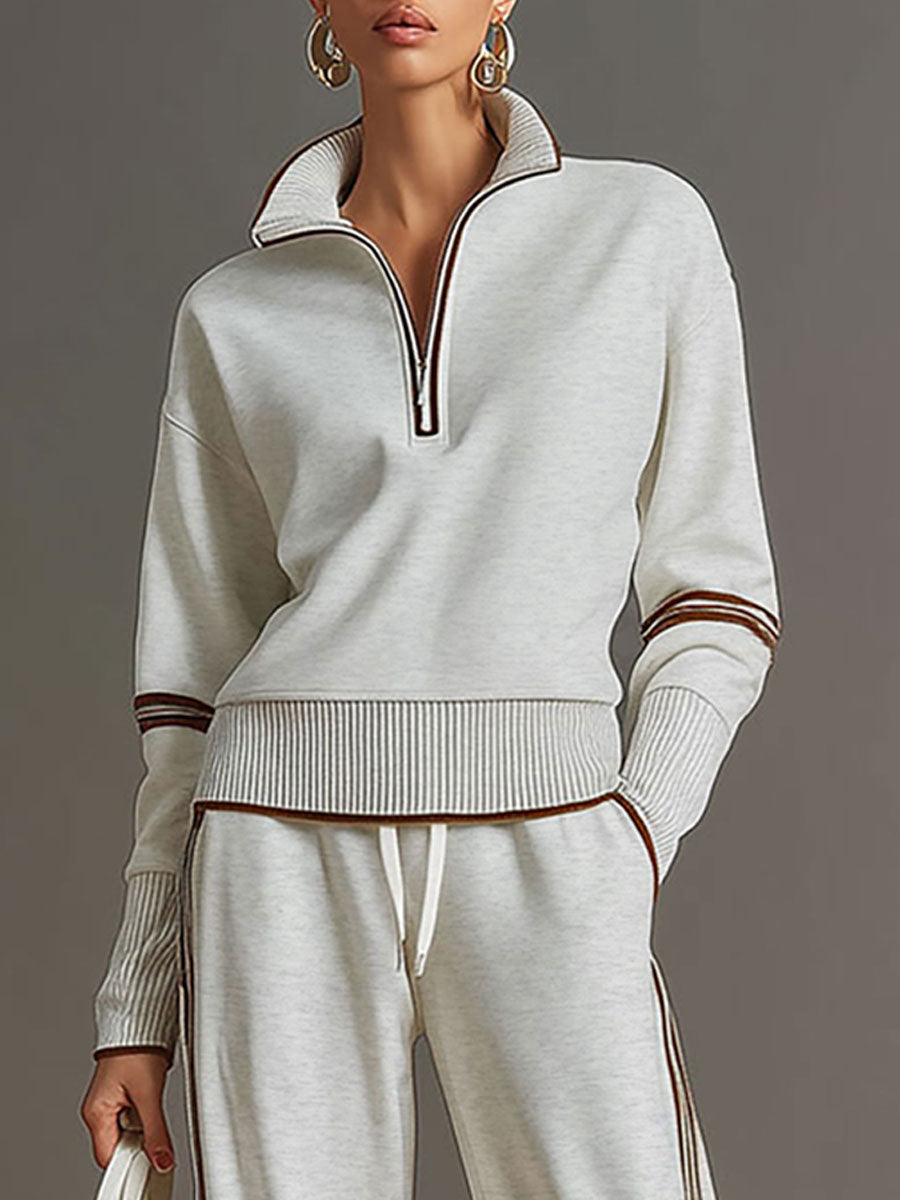 Women's Two-Piece Zip Loungewear Set