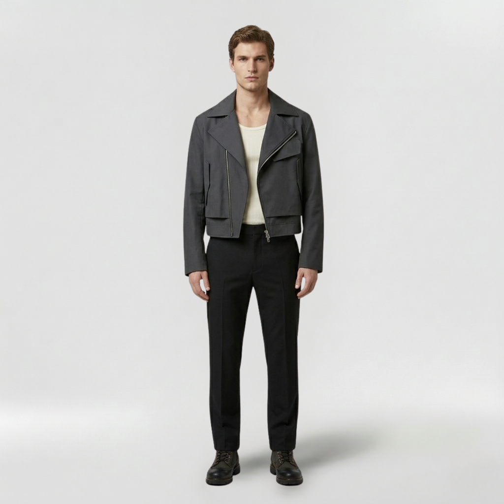 Men's Cropped Moto Utility Jacket