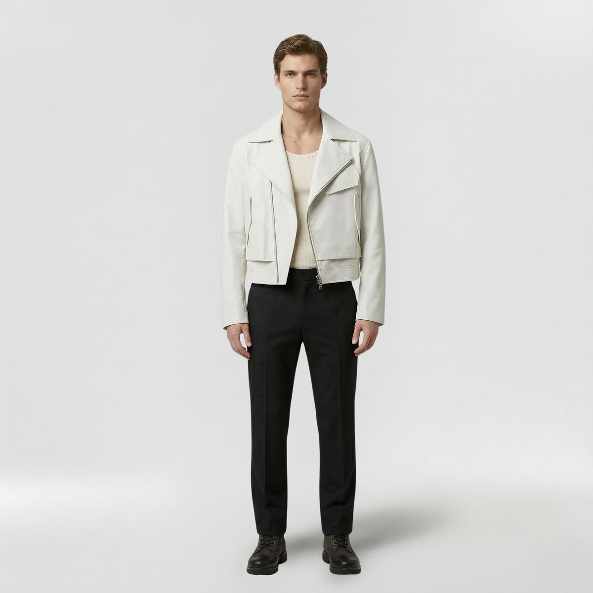 Men's Cropped Moto Utility Jacket