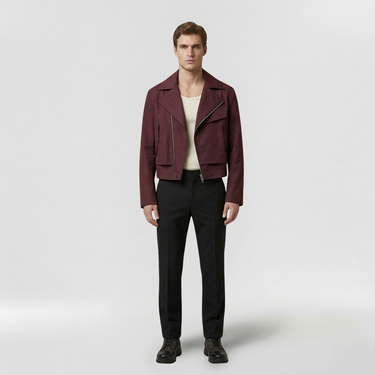 Men's Cropped Moto Utility Jacket