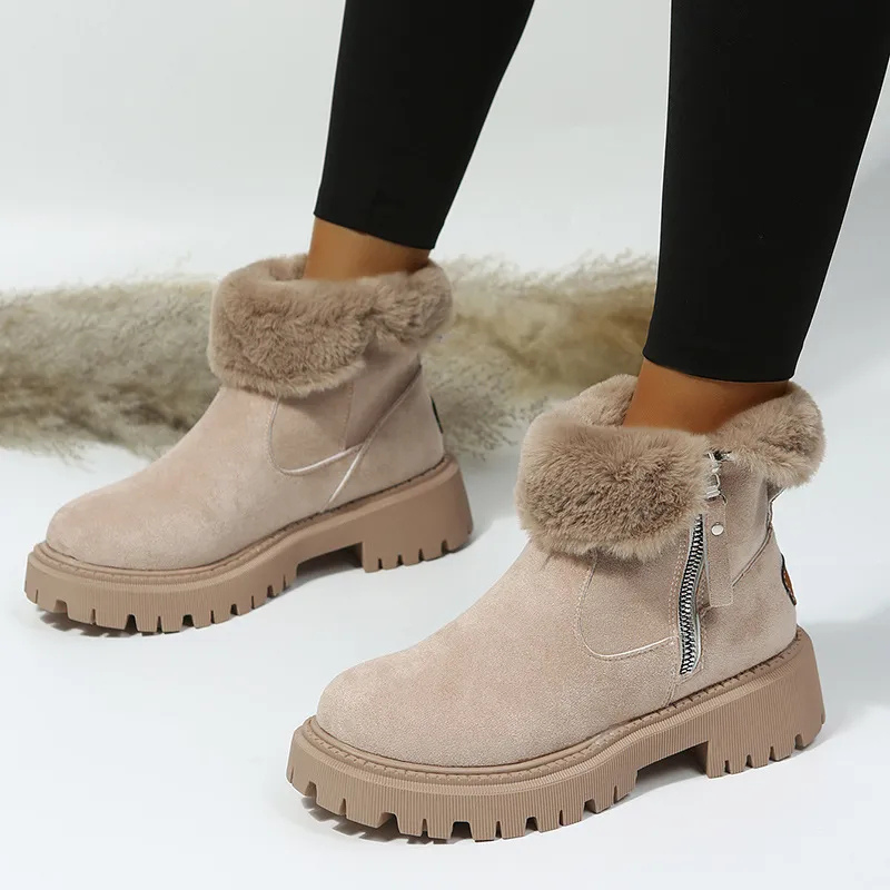 Women's Warm Fur-Lined Winter Snow Boots
