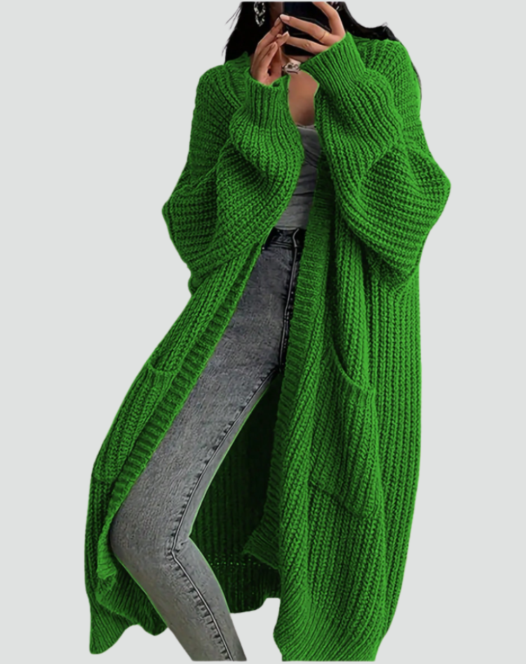 Women's Long Knit Cardigan with Pockets
