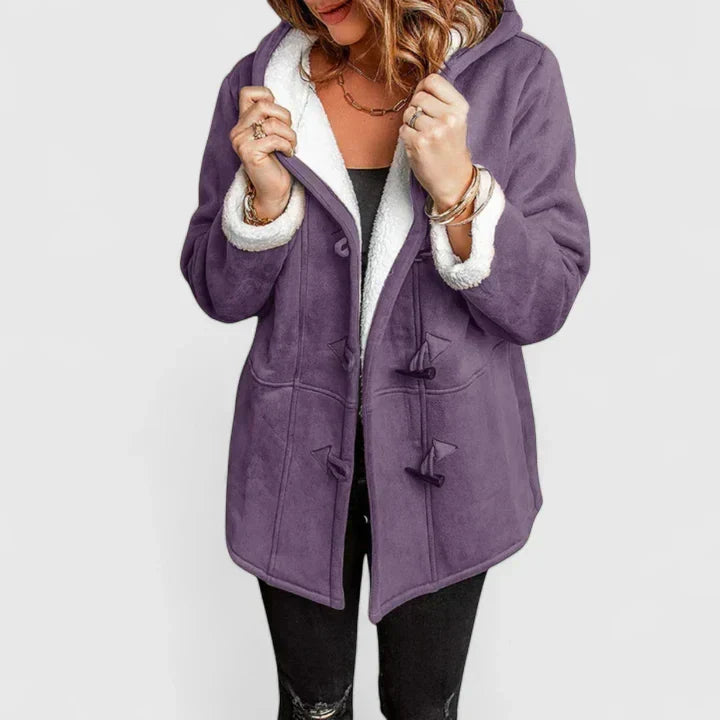 Women's Sherpa-Lined Hooded Toggle Coat