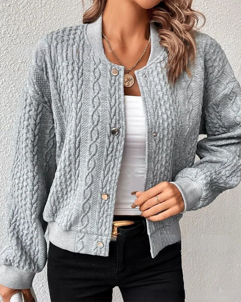 Women's Cable Knit Bomber Cardigan