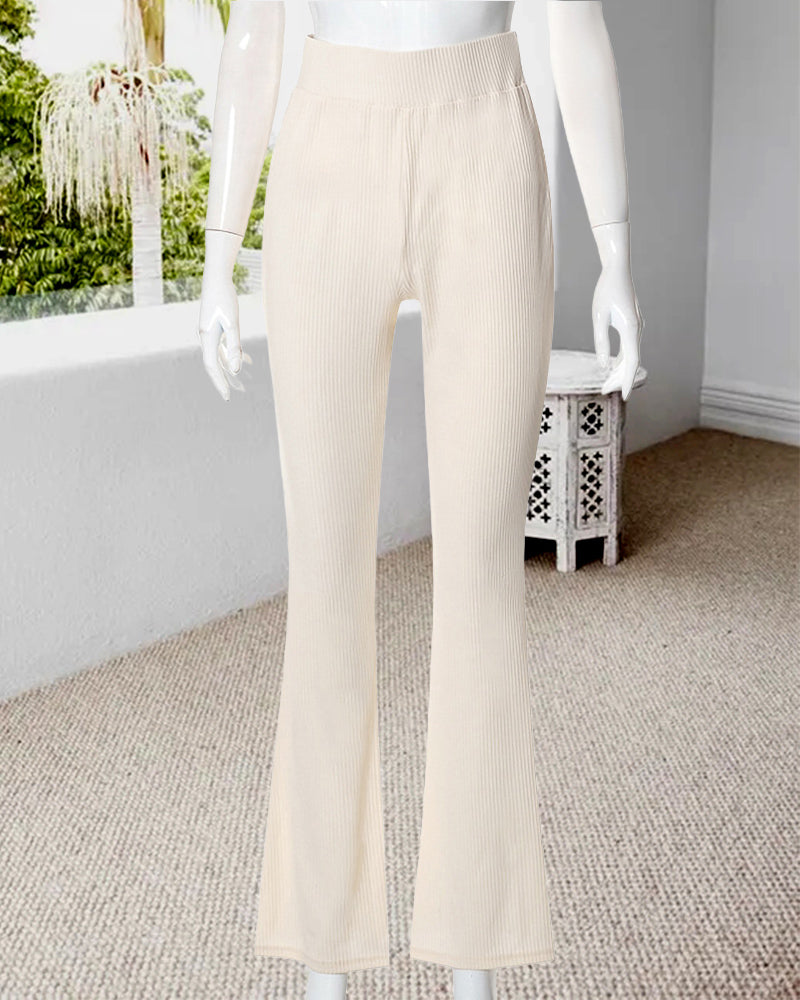 Women's High-Waisted Micro-Flare Pants