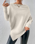 Women's Asymmetric Hem Batwing Knit Sweater