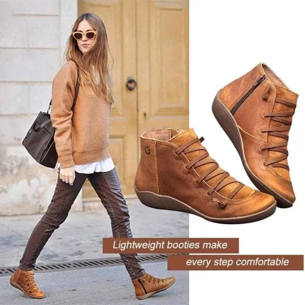 Women's Warm-Lined Flat Ankle Boots