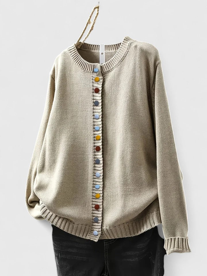 Women's Colorful Button Knit Cardigan