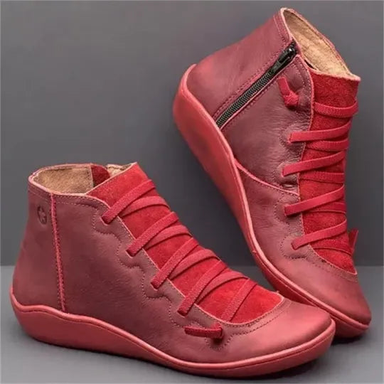 Women's Warm-Lined Flat Ankle Boots