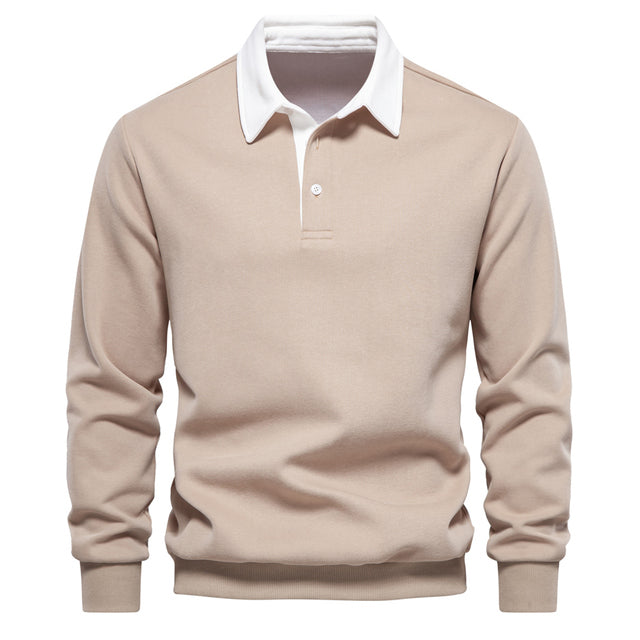Men's Long-Sleeve Polo Sweatshirt
