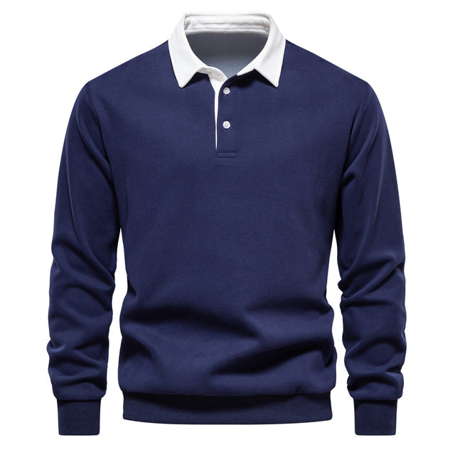 Men's Long-Sleeve Polo Sweatshirt