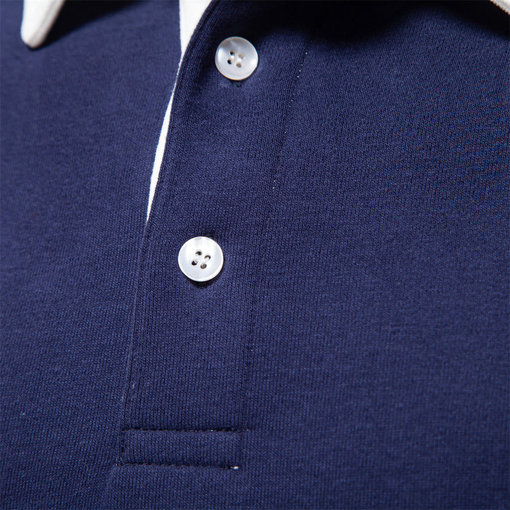 Men's Long-Sleeve Polo Sweatshirt