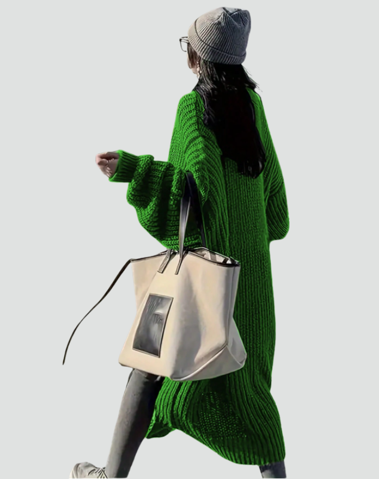 Women's Long Knit Cardigan with Pockets