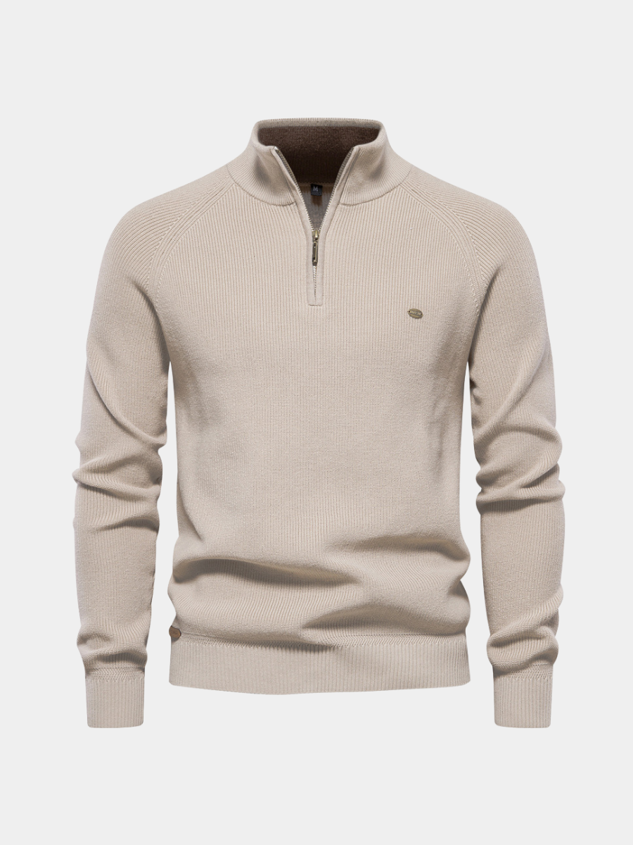 Men's Ribbed Knit Half-Zip Sweater