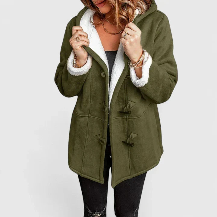Women's Sherpa-Lined Hooded Toggle Coat