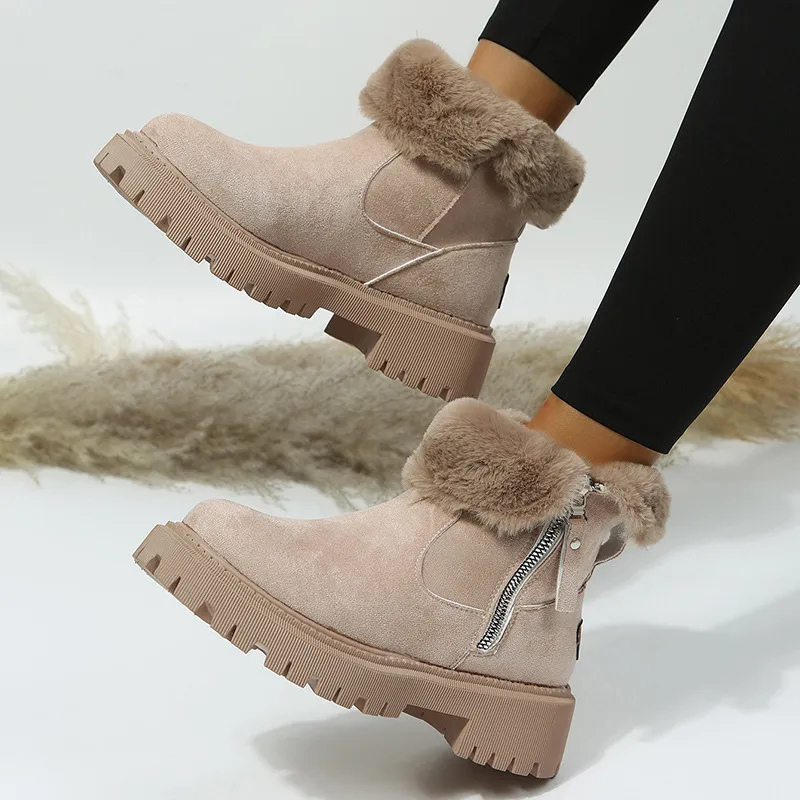 Women's Warm Fur-Lined Winter Snow Boots