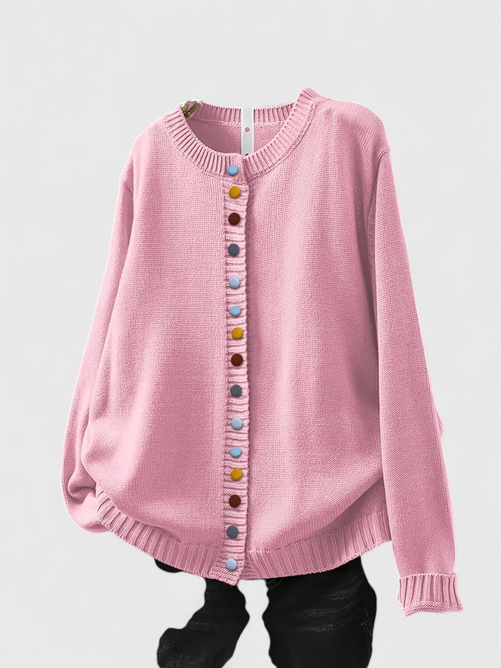 Women's Colorful Button Knit Cardigan