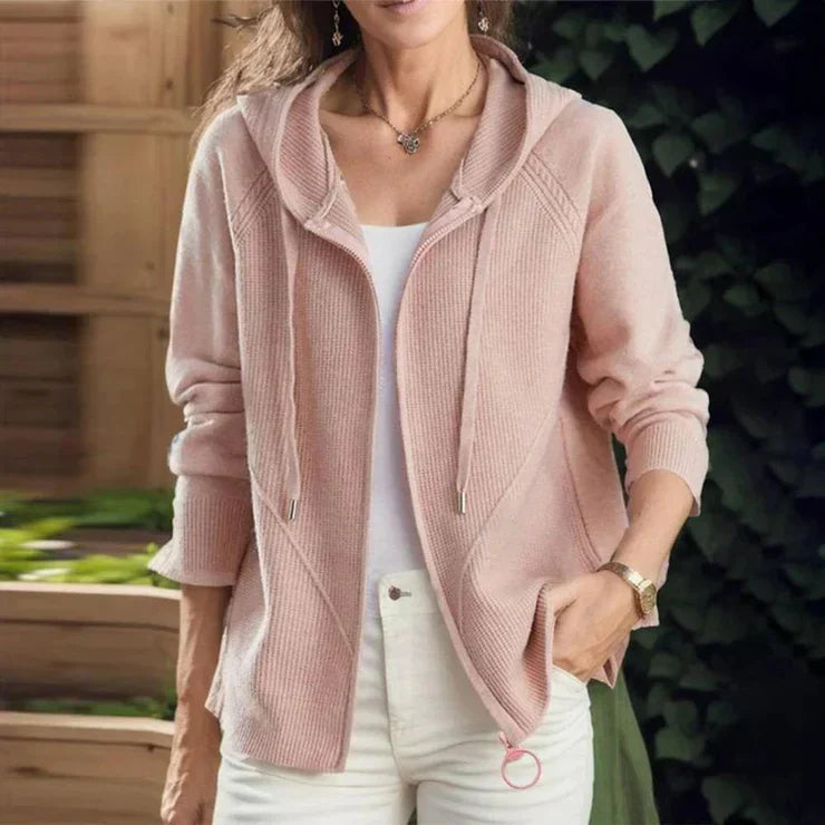 Women's Fine-Knit Zip-Up Hoodie